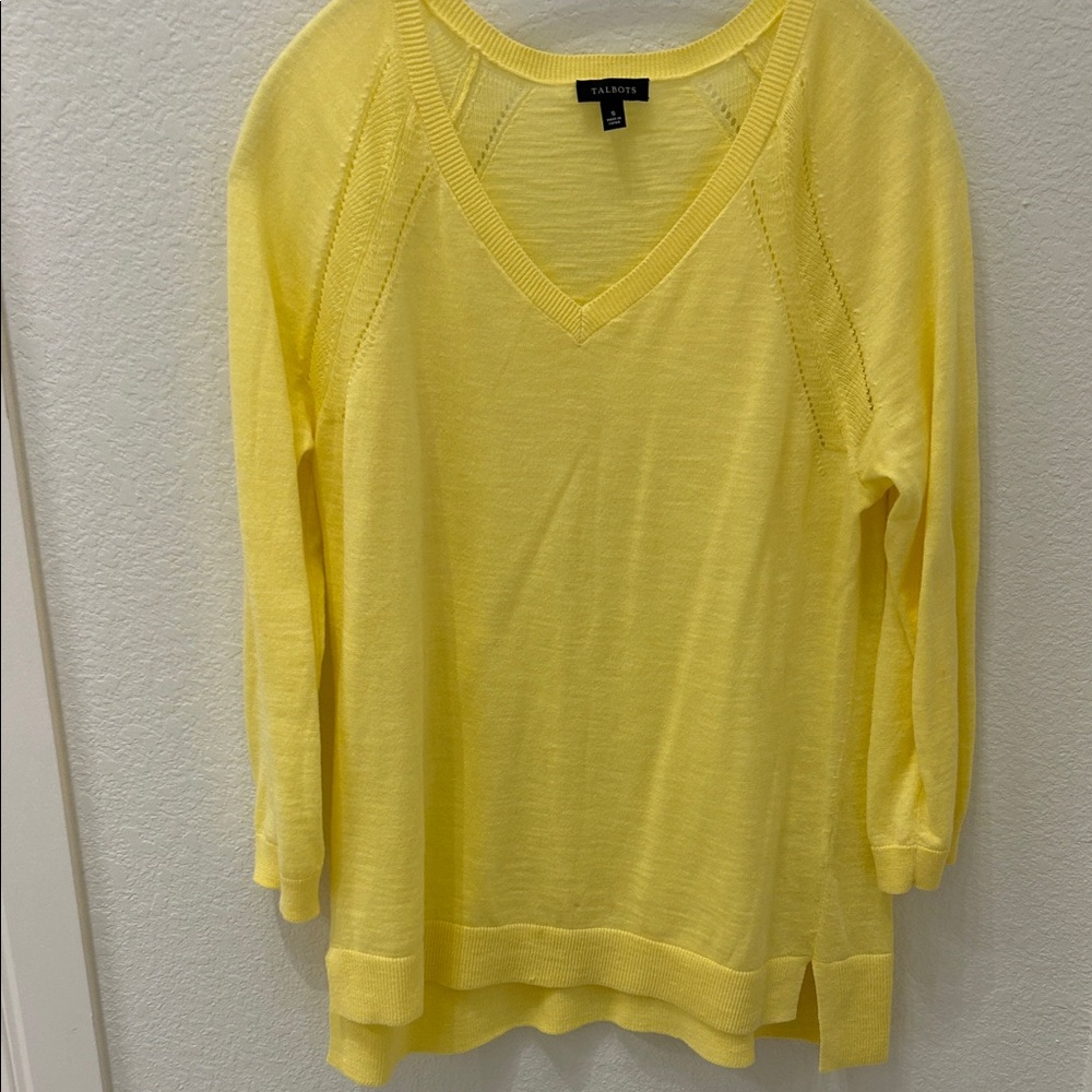 Talbots Lightweight V-Neck Sweater - Yellow